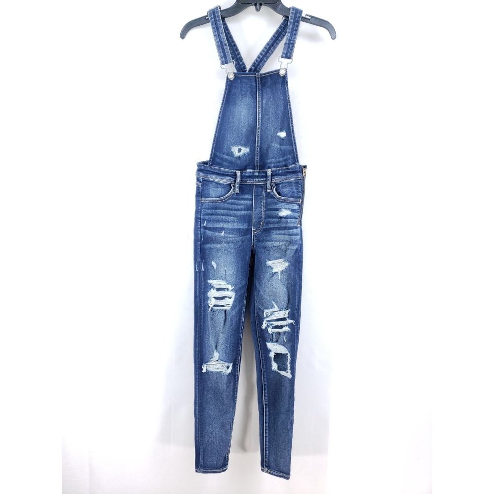 American Eagle Destroyed Jegging Overalls Women's Size 2 Stretch